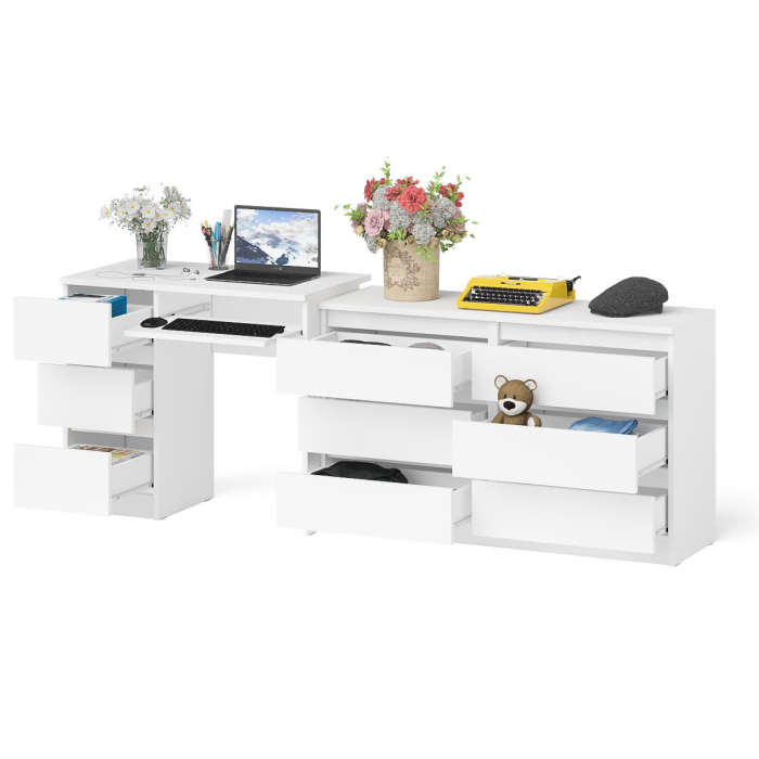 Домашние кабинеты, Комод Мори МК1200 6-ть ящиков со столом компьютерным МС-6 левым