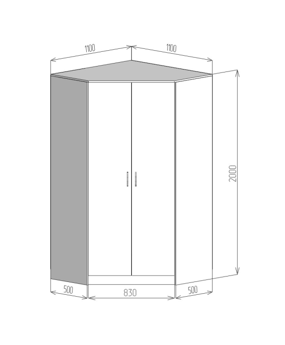 Для одежды, Шкаф Фреш угловой УФР 5-1