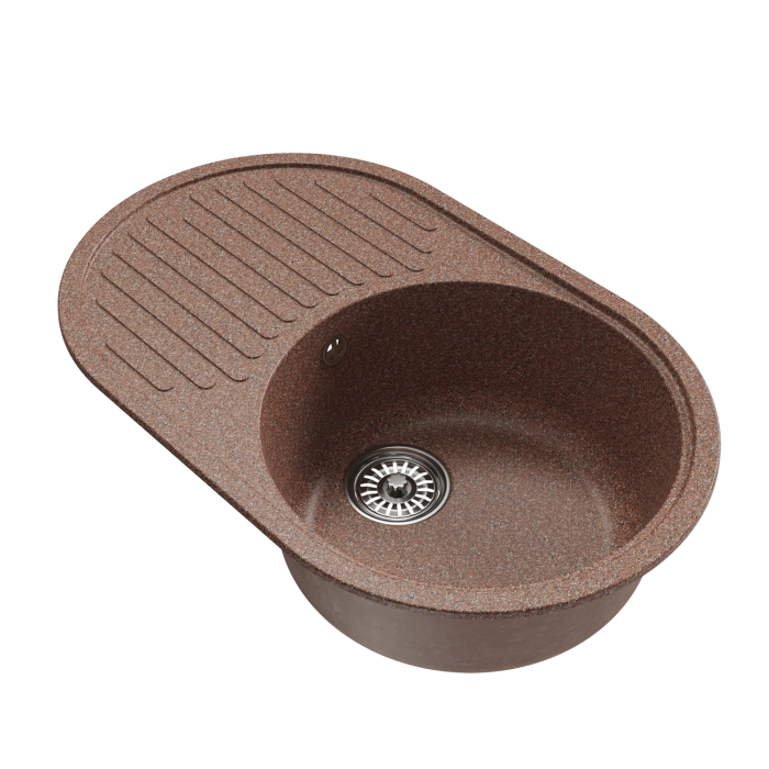 Кухонные мойки, Мойка ML-GM16 овальная с крылом, 730*460*180мм NEW*