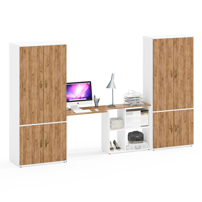 Домашние кабинеты, Два больших шкафа Лидер-8 и письменный стол-трансформер для работы и учёбы