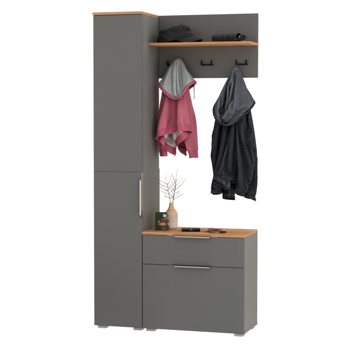 Прихожие, Шкаф-пенал с обувницей и вешалкой для оджеды с полкой Октава.