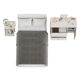 Кровать Афина 1200 полутораспальная с комодом и тумбочкой