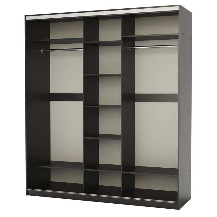 Шкафы-купе, Шкаф-купе 3-х дв. Премиум с полками и со штангами 180х60х220