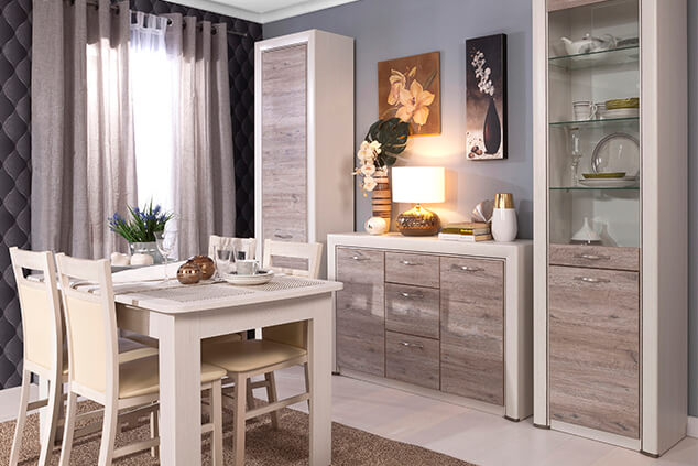 Витрины, Шкаф-витрина 1V1D, OLIVIA