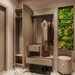 Прихожая Голд Бостон вешалка В1 с шкафом  600