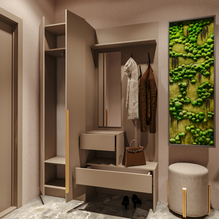 Прихожие, Прихожая Голд Бостон вешалка В1 с шкафом  600