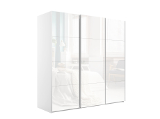 Шкафы-купе 3-х дверные, Шкаф-купе Эста Трио Стекло белое 240х66х240