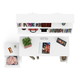 Стол письменный Мори 1200 с тумбочкой и навесной полкой 1200