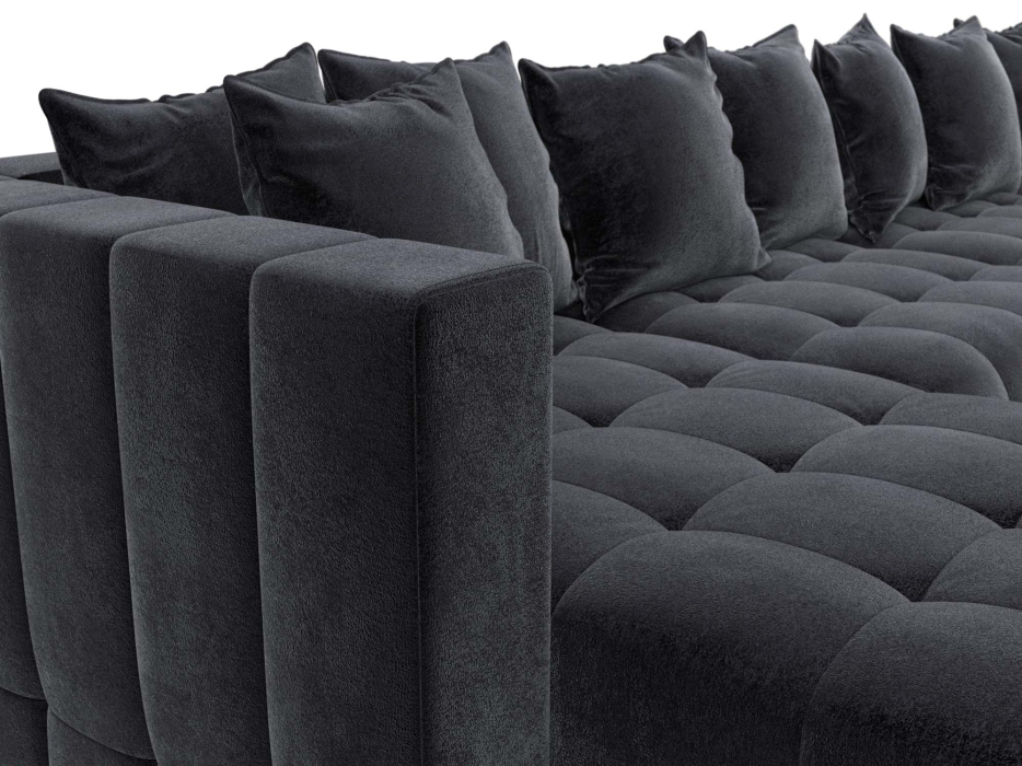 Дизайнерские диваны для гостиной, Диван П-образный Лига-052 НПБ МегаЛонг, велюр TOWER