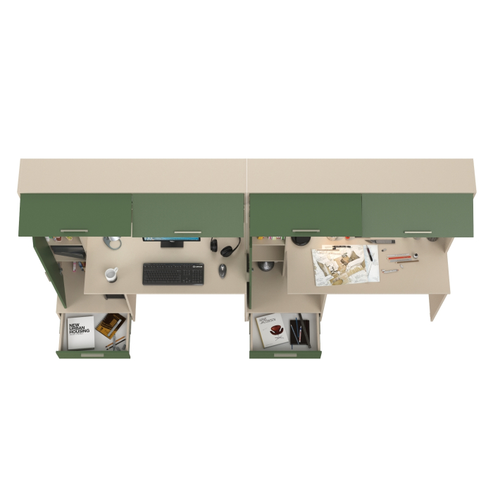 Прямые компьютерные столы, Лайт столы письменные 03.243Н с верхними полочками