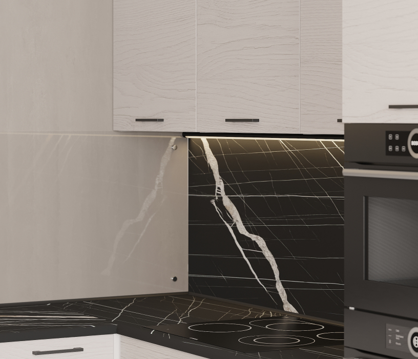 Кухонные гарнитуры, Кухонный гарнитур Регина Белый/МДФ Акация белая 3,2х3 м