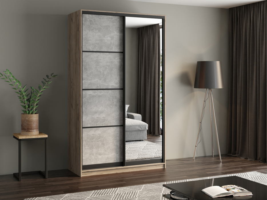 Шкафы-купе, Шкаф купе 2-х дверный АЙСБЕРГ ЛОФТ 140 +зеркало