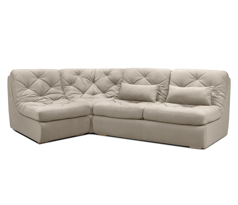 Диваны угловые в гостиную, Модульный угловой диван Борнео со спальным местом, велюр