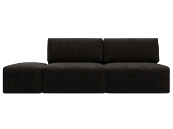 Диван прямой модульный с пуфом Лига-060 НПБ, велюр BRUT