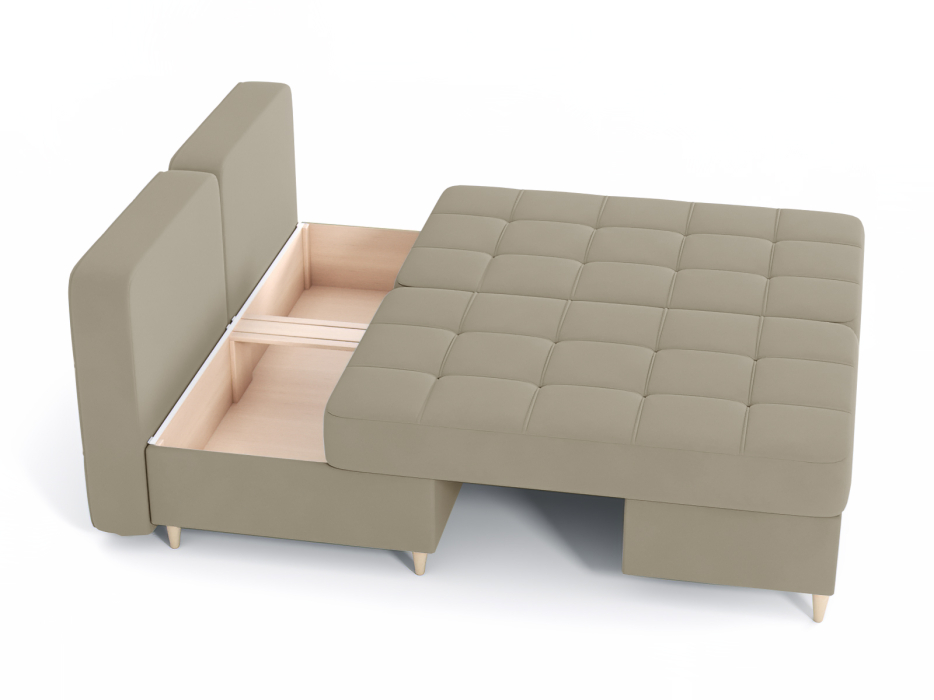 Диваны угловые в гостиную, Диван-кровать угловой Оливер 2 еврокнижка-трансформер, велюр