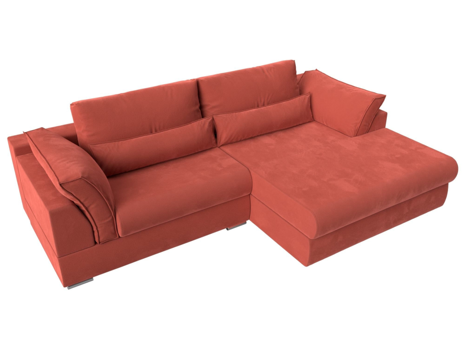 Диваны угловые в гостиную, Угловой диван Пекин угол правый, микровельвет