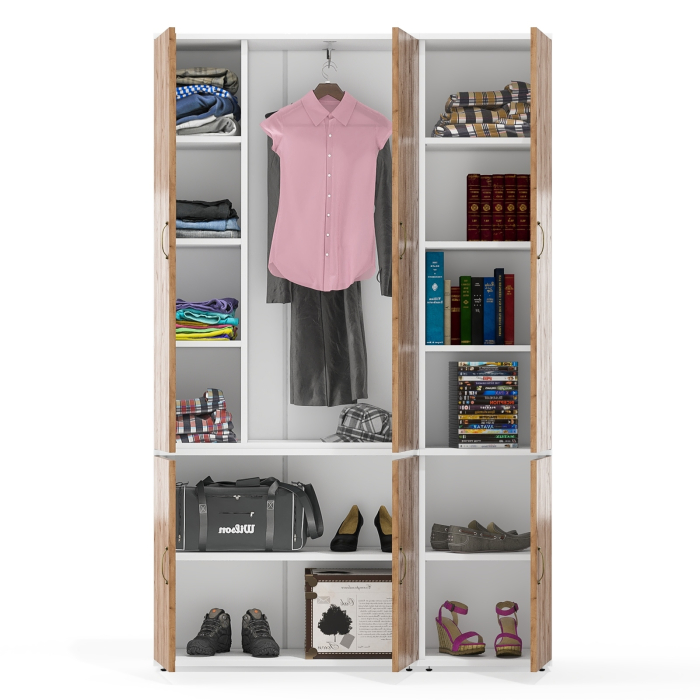 Для одежды, Пенал бельевой с полками и платяной шкаф Лидер-8