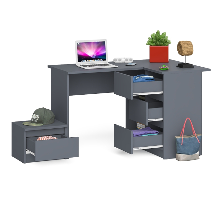 Угловые, Угловой компьютерный стол Мори МС-16 правый с тумбой ТМП400