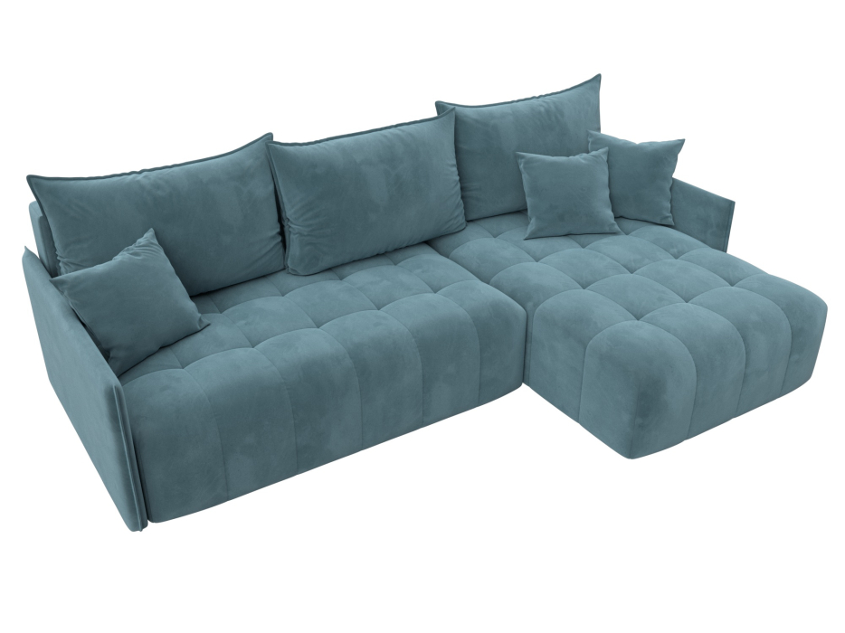 Диваны угловые в гостиную, Диван угловой Лига-054 НПБ угол универсальный, велюр SEVEN