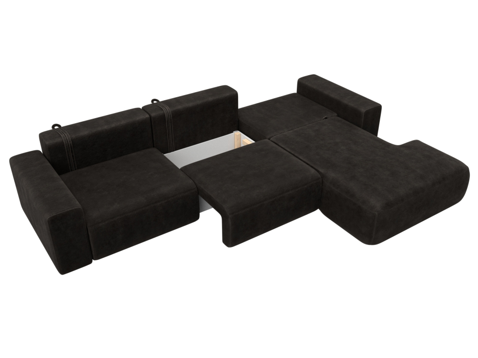 Диваны еврокнижки, Диван угловой Лига-036 НПБ Классик Лонг правый угол, велюр BRUT