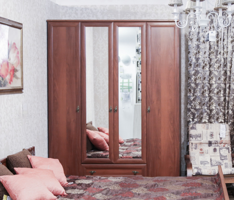 Шкафы, Джорджия СБ-074 Шкаф 4-х дверный с зеркалом