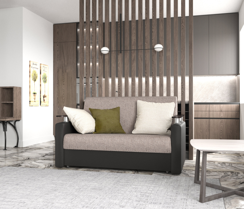 Диваны с ящиком для белья, Диван-кровать Шарм 120, корфу/экокожа