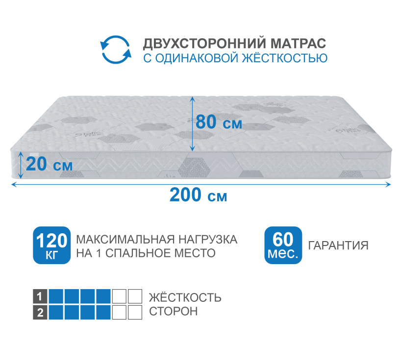800 x 2000, Матрас Сити-Альмерия 800х2000