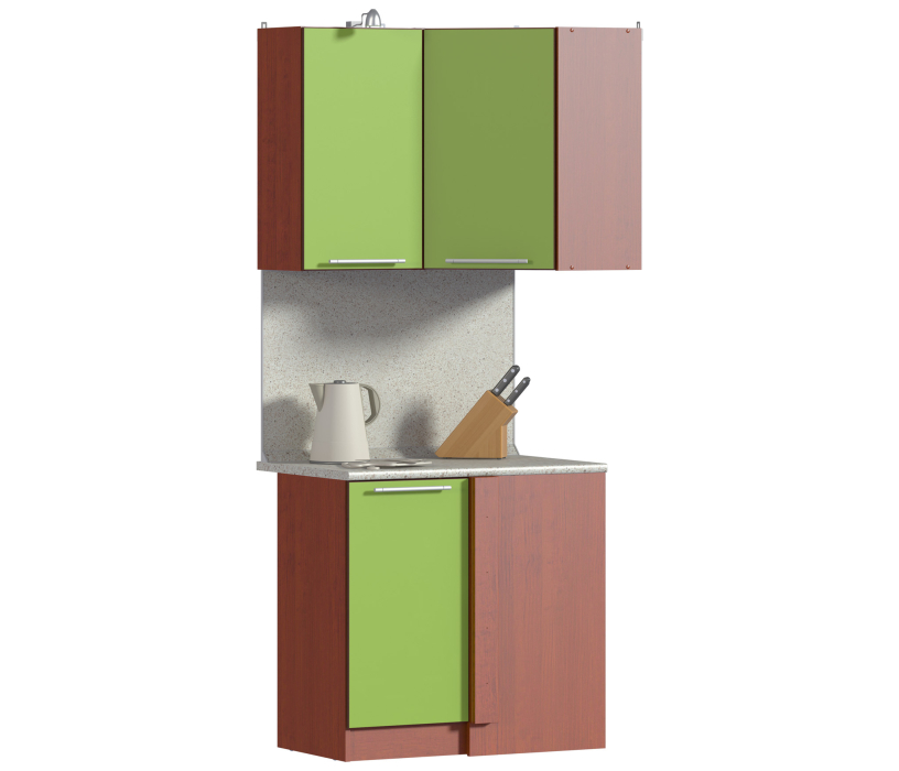 Кухонные гарнитуры, Ангелина угловая Классик Кухонный гарнитур Вишня Мадера/Зеленый
