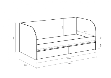 Детская кровать  Golden Kids 7 дуб вотан