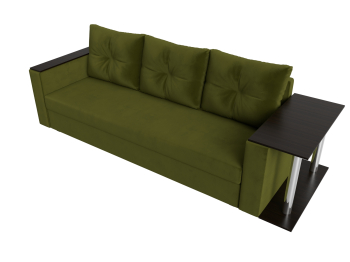 Диван прямой Атланта со столом справа, микровельвет