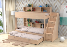 Трехместные, Трехъярусная кровать Golden Kids 10.1 дуб молочный