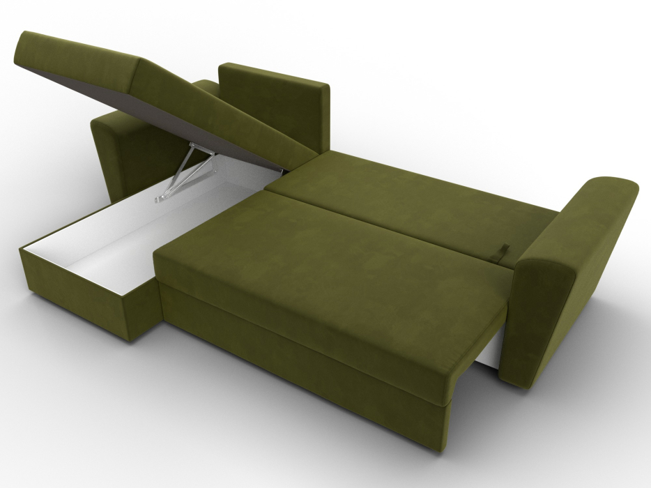 Диваны угловые в гостиную, Угловой диван Амстердам Лайт левый угол, микровельвет