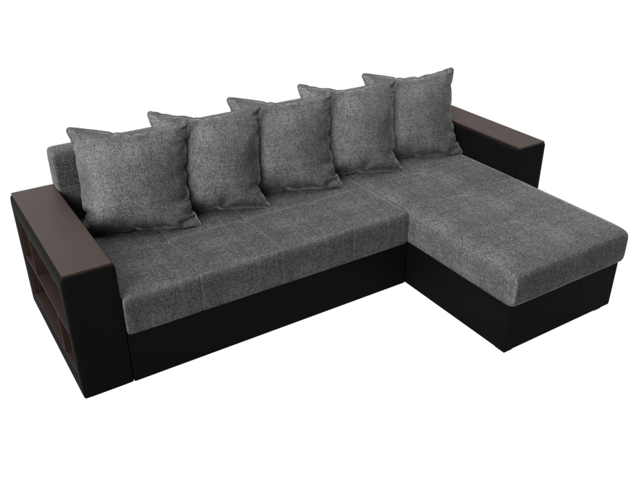 Диваны угловые в гостиную, Диван угловой Дубай Лайт, рогожка/экокожа, правый угол