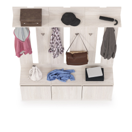 Три тумбы с вешалками для верхней одежды Ника