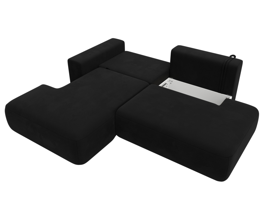 Диваны угловые в гостиную, Диван угловой Лига-036 НПБ Модерн левый угол, микровельвет