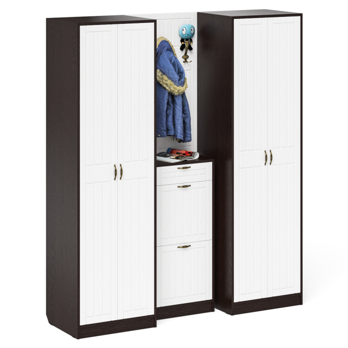 Прихожие, П-6 прихожая компоновка № 15 МДФ фрезеровка прованс