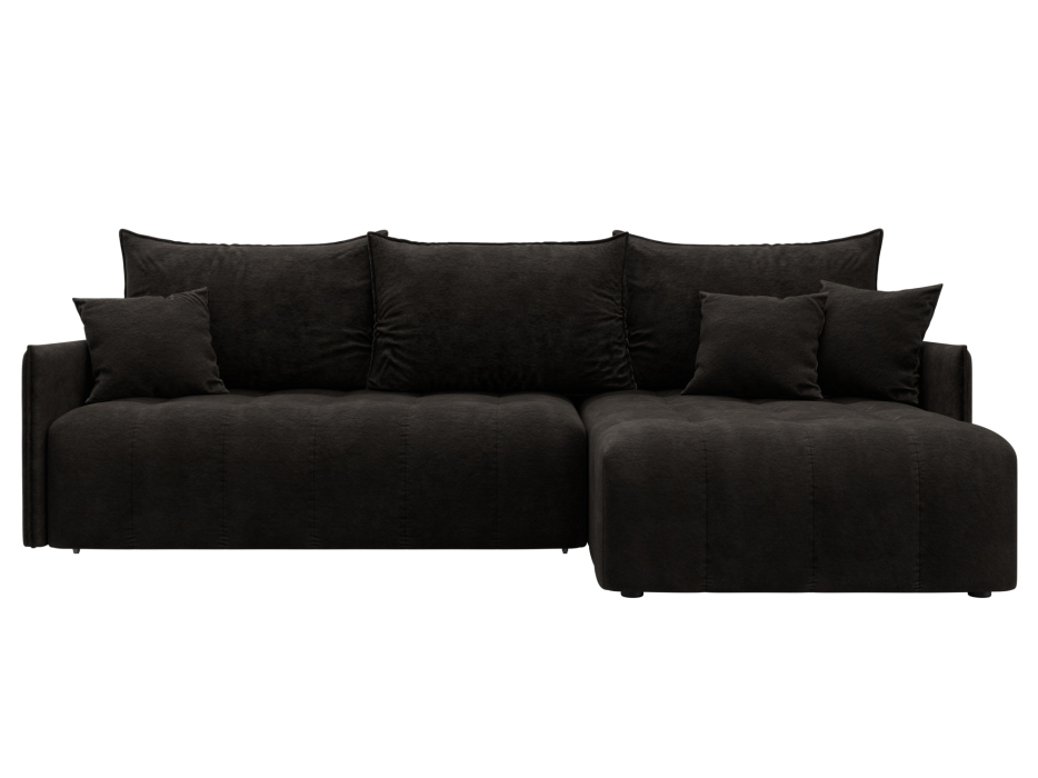 Диваны угловые в гостиную, Диван угловой Лига-054 НПБ угол универсальный, велюр BRUT