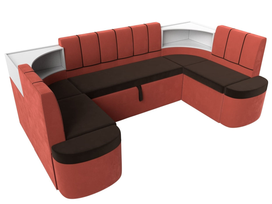 Кухонные уголки, Кухонный П-образный диван Тефида, микровельвет