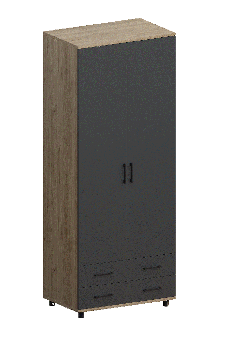 Шкафы двухстворчатые, Модульная система Грейс Шкаф ШК-5005  Гикори Джексон Светлый