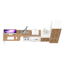 Пенал с вешалкой и тумбой с нишей и стол-трансформер Лидер-8