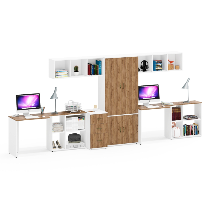 Домашние кабинеты, Модульная мебель для учёбы в семью для двоих детей Лидер-8 № 60