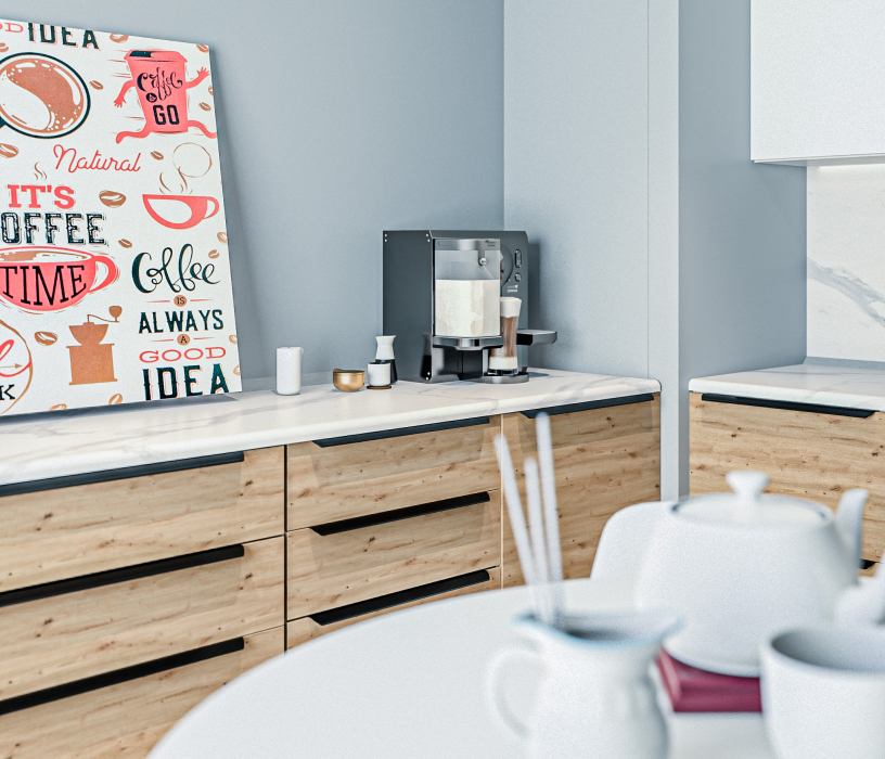 Кухонные гарнитуры, Кухонный гарнитур Регина Белый/Лофт Дуб Дикий, Белый глянец 2,4х1,6 м