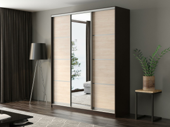 Шкаф-купе Айсберг 200 ВЕНГЕ (шамони светлый/зеркало)