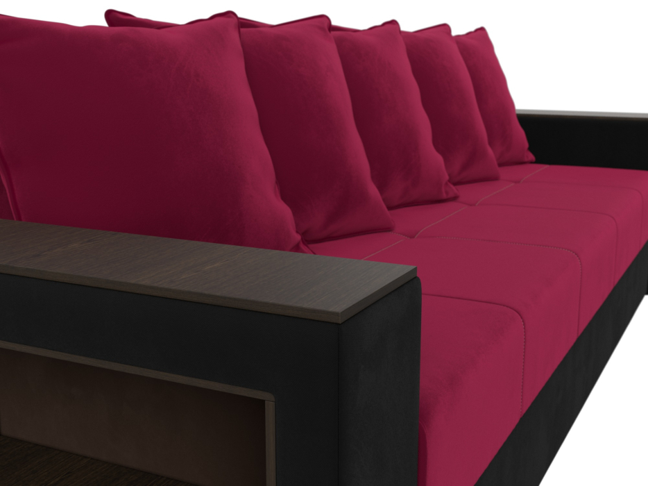 Диваны кровати со спальным местом, Диван прямой Дубай Лайт полки слева, микровельвет