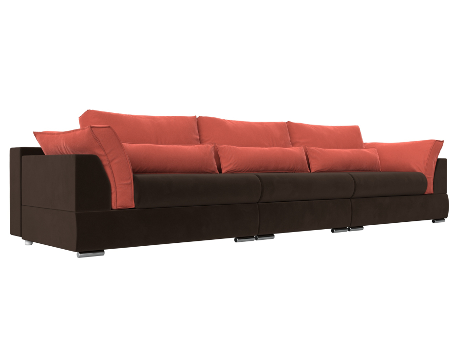 Диваны с ящиком для белья, Прямой диван Пекин Long, микровельвет