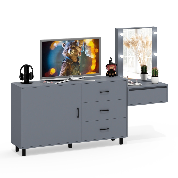 Туалетные столики, Стол косметический навесной с подсветкой и комод 122-1504