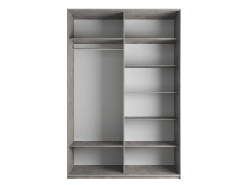 Шкаф Эста дуо Стекло черное/зеркало 2400 х 1600 х 660