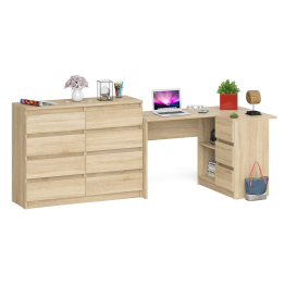 Компьютерный стол МС-16 правый с комодом МК1200 8 ящиков Мори