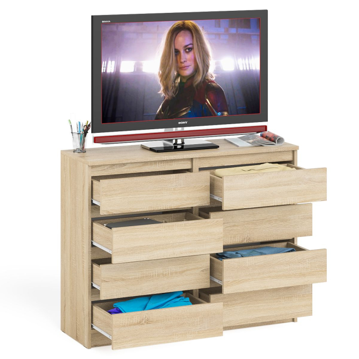 Комоды, Комод восемь выдвижных ящиков Мори МК1200.8