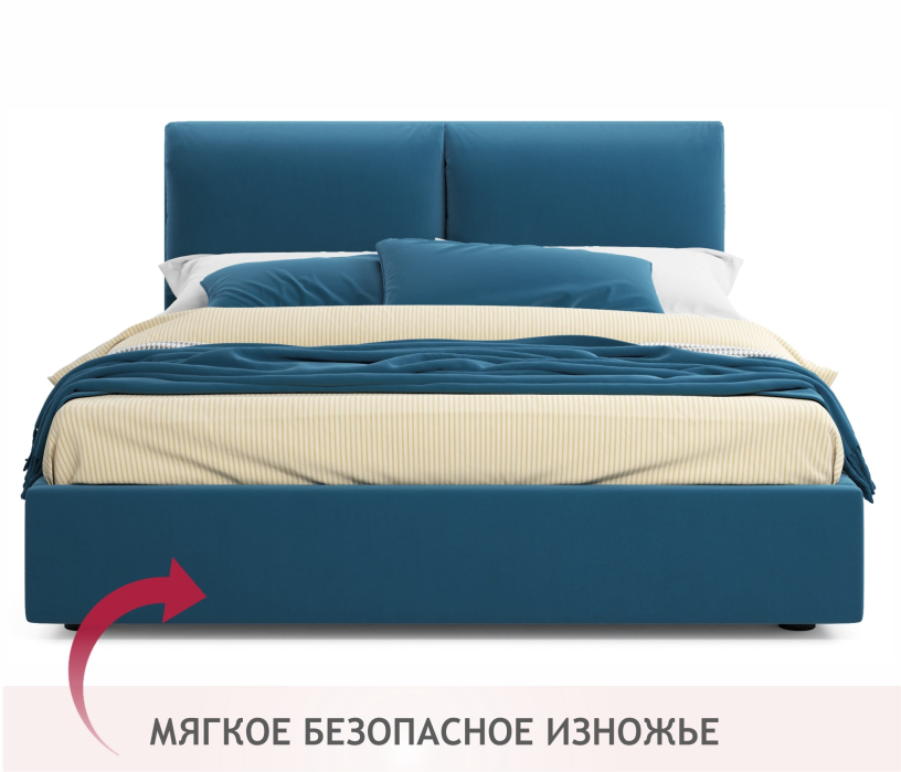 Кровати с мягким изголовьем, Мягкая кровать Vita 1600 с подъемным механизмом